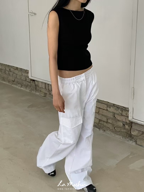 尼龍布姐姐直筒工作褲